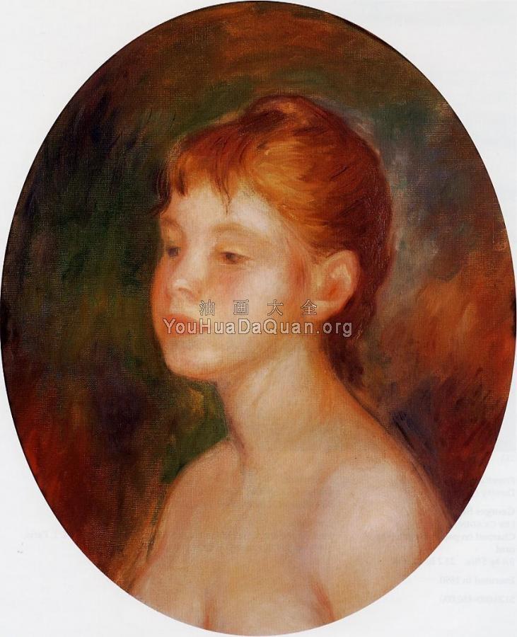 Study of a Young Girl, Mademoiselle Murer - 皮埃尔·奥古斯特·雷诺阿